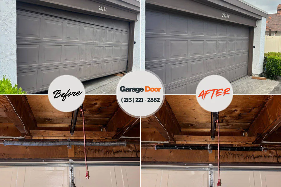 Before and after: garage door repair Laurel Springs, NJ